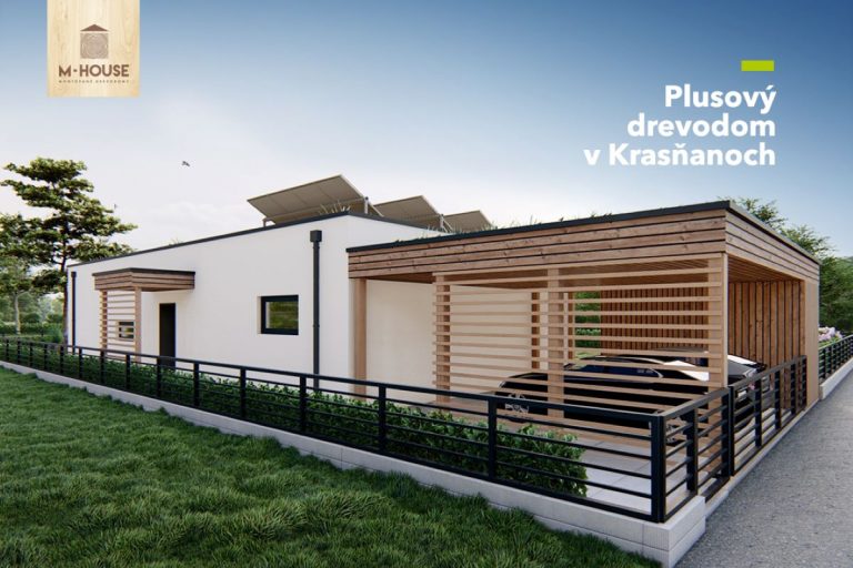 Energetický plusový dom zo slamy a drevovlákna Krasňany – ostrovný dom, M-House, s. r. o., Bratislava
