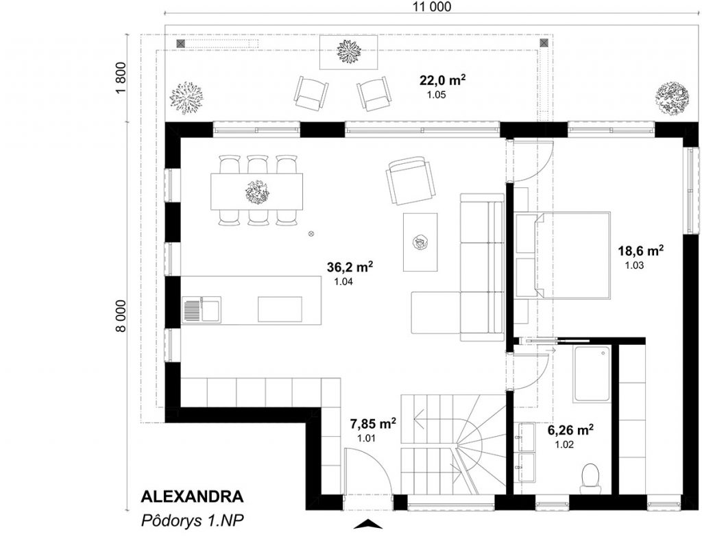 Projekt rodinného domu ALEXANDRA