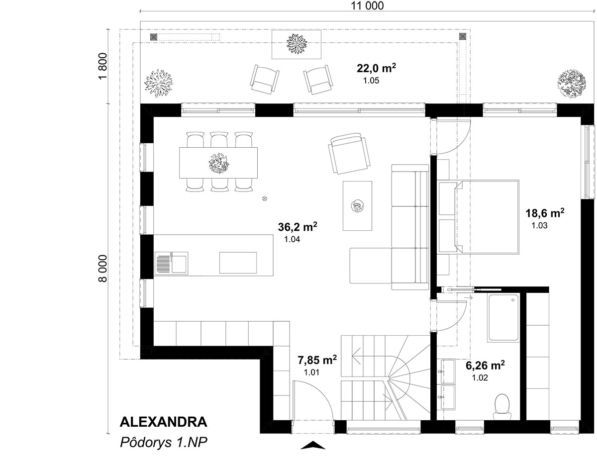 Projekt rodinného domu ALEXANDRA