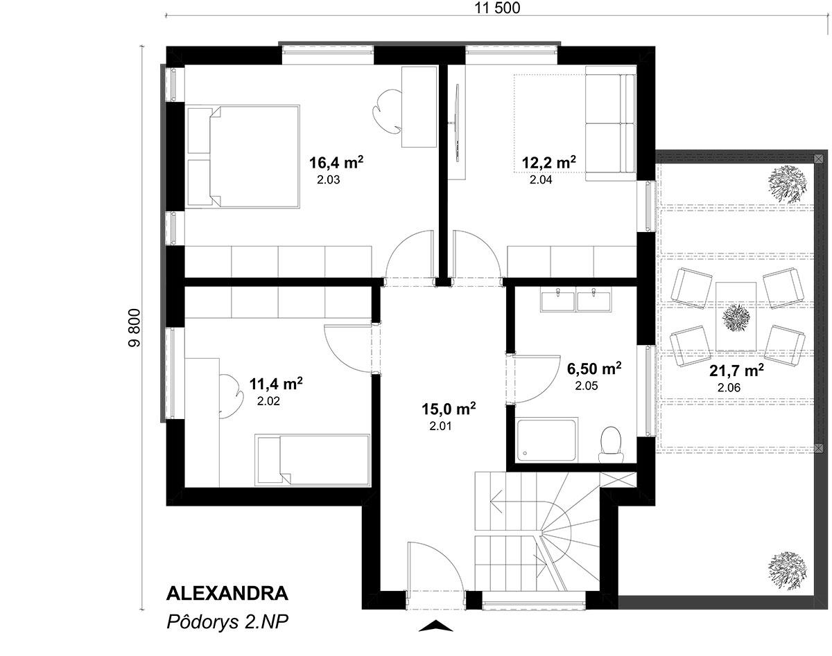 Projekt rodinného domu ALEXANDRA