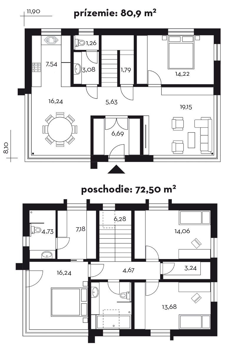 Projekt rodinného domu Blanka 41 B