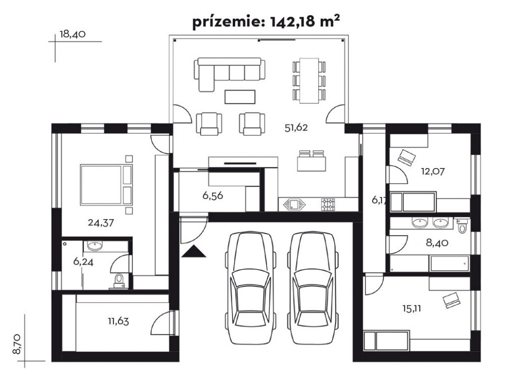 Projekt rodinného domu Kristína 63