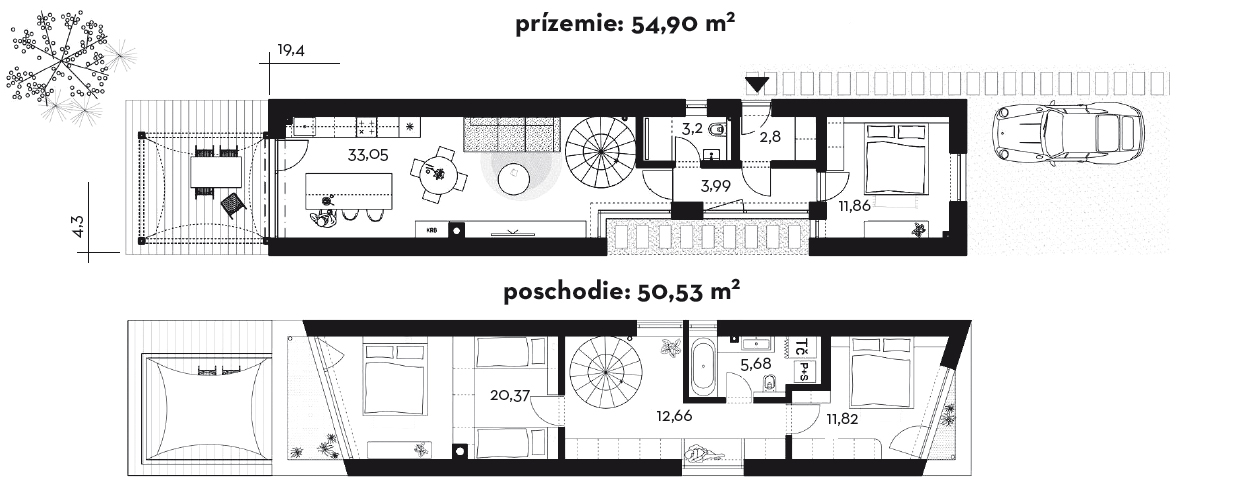Projekt rodinného domu BUNGALOV 2401