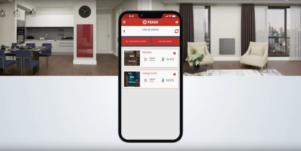 Ovládanie vykurovania cez mobilnú aplikáciu Fenix.