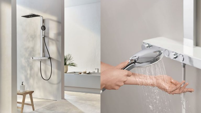 Spojenie dizajnu a wellness: Objavte sprchový systém GROHE Rainshower Aqua Pure