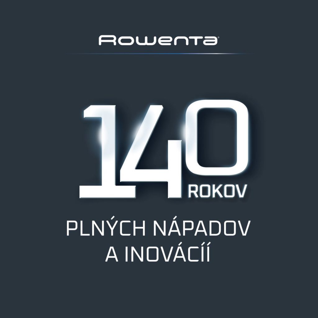 Logo Rowenta 140 rokov plných nápadov a inovácií.