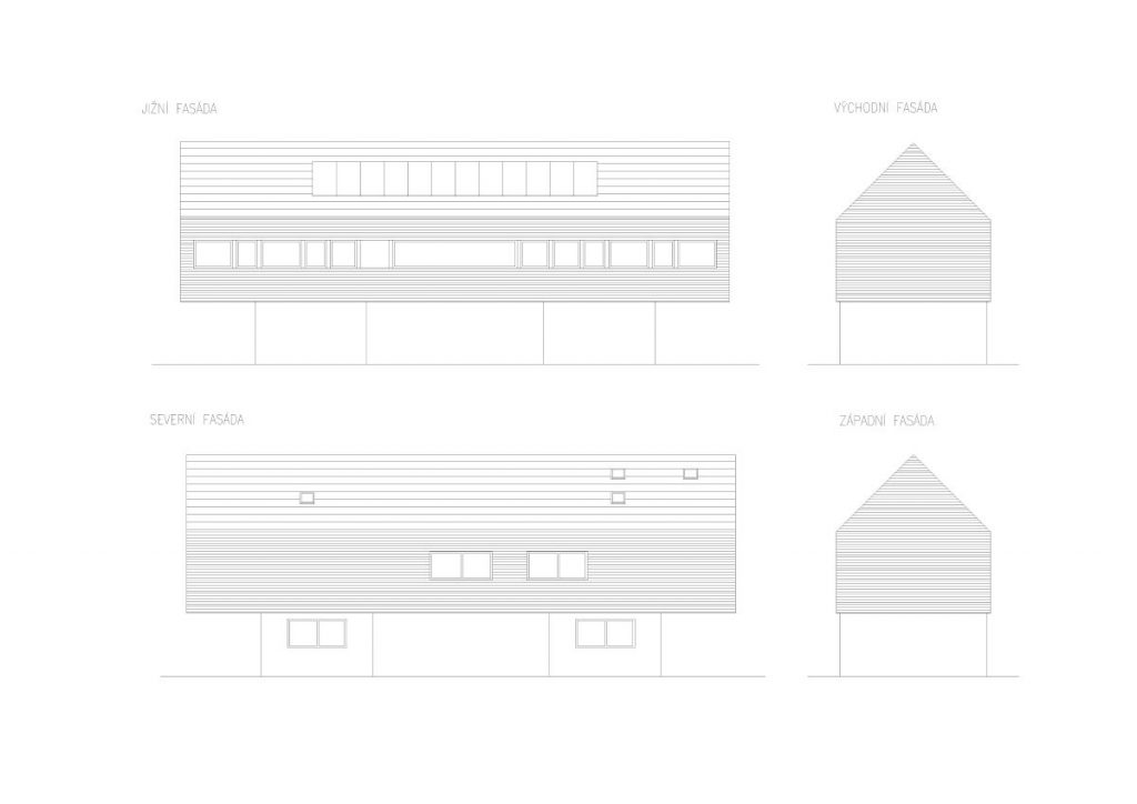 Nákresy fasád rodinného domu v Řevniciach.
