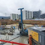 Stavenisko, na ktorom sa realizujú vrty.