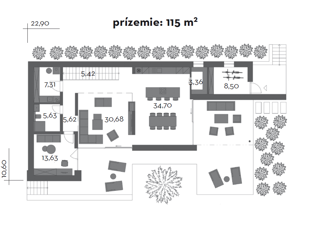 Projekt rodinného domu Bystré