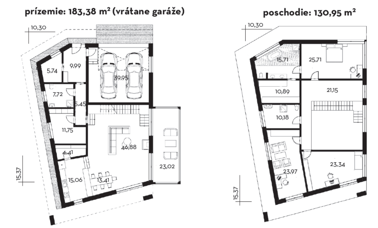 Projekt rodinného domu Vila Pršany