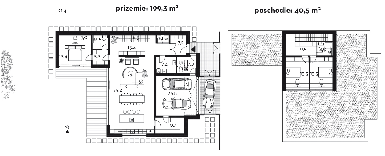 Projekt rodinného domu Poschodový 2501