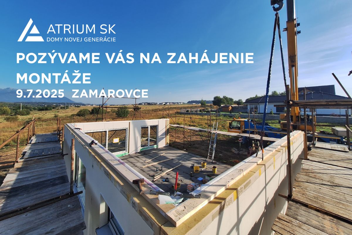 Pozvanie na otvorenie montáže domu v Zamarovciach.