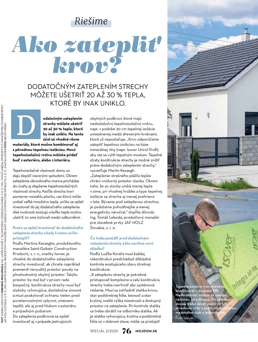 Ako zatepliť kov v magazíne Môj dom Špeciál 02/2025.