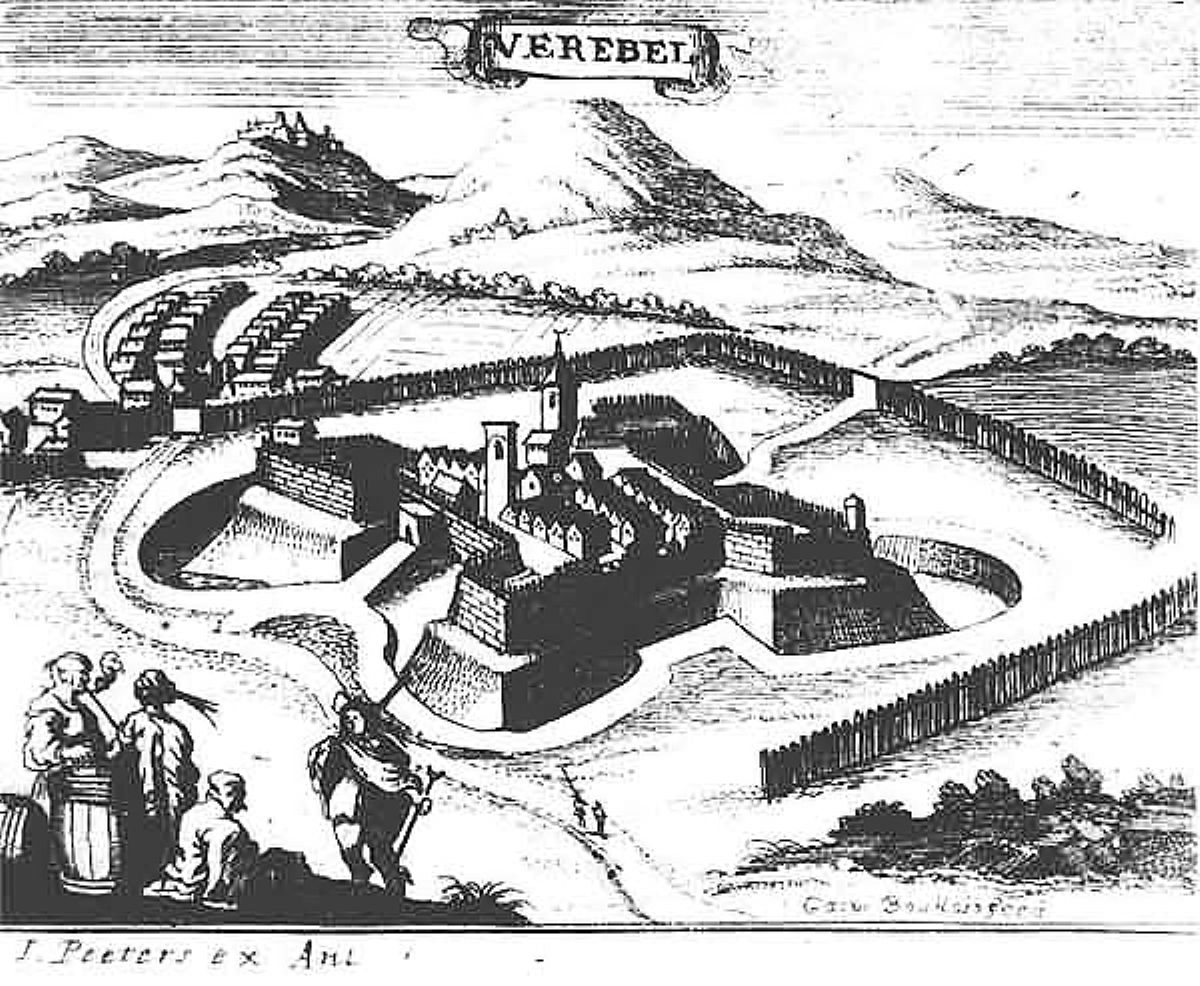 Pevnosť vo Vrábľoch, rytina z roku 1665.
