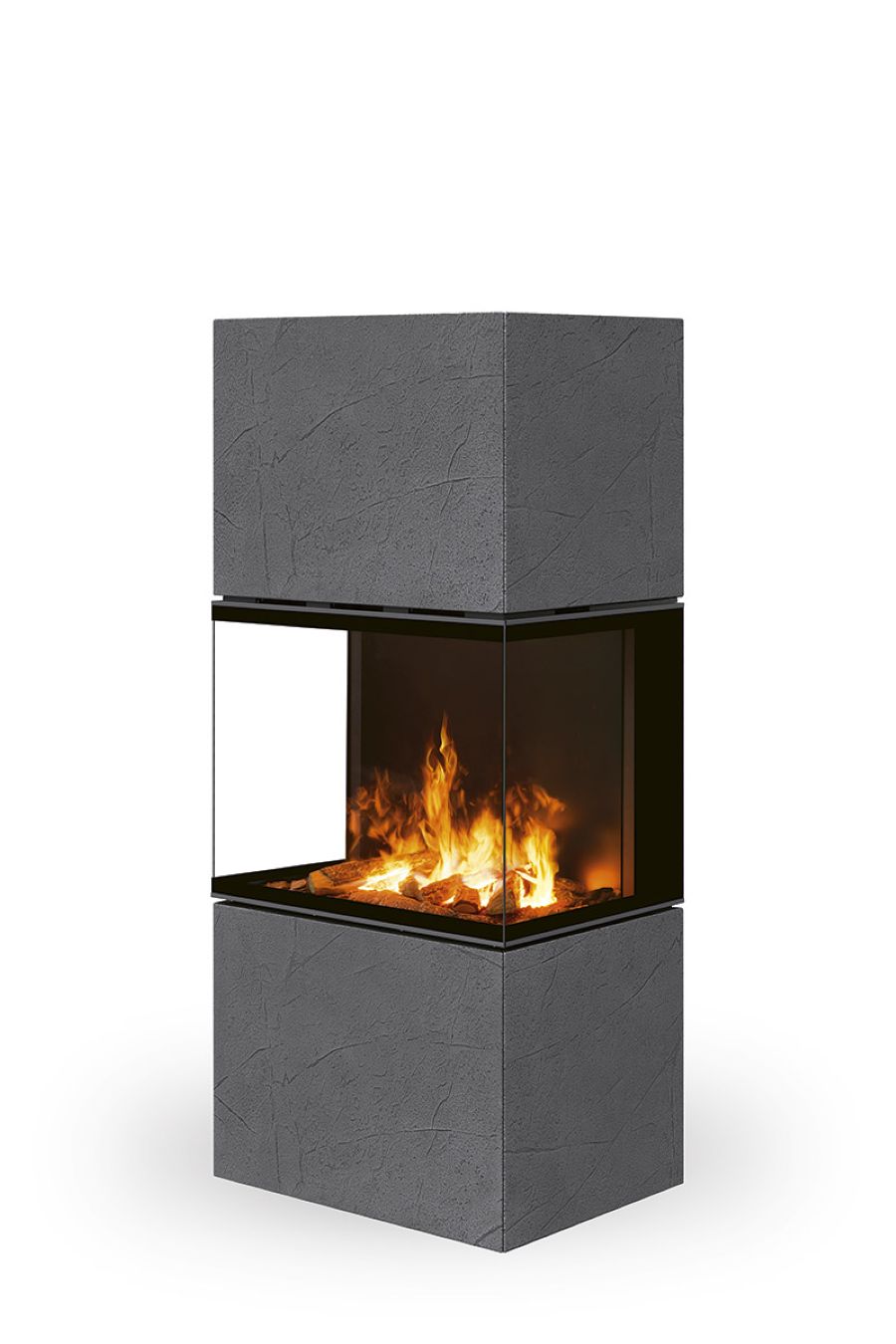 Elektrický dizajnový kozub e-Lera Romotop thermaline grey.