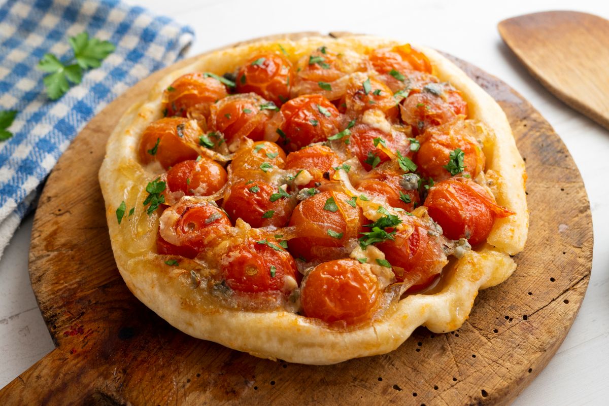 Paradajkový tarte tatin.
