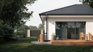 Rodinný dom s plechovou sterchou