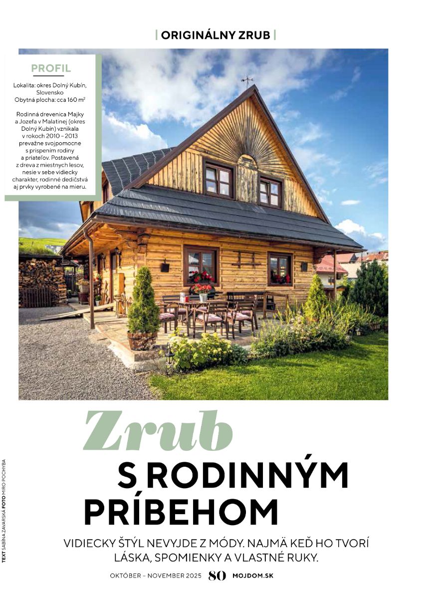 Môj dom 10 - 11/2025 - Zrub s rodinným príbehom.