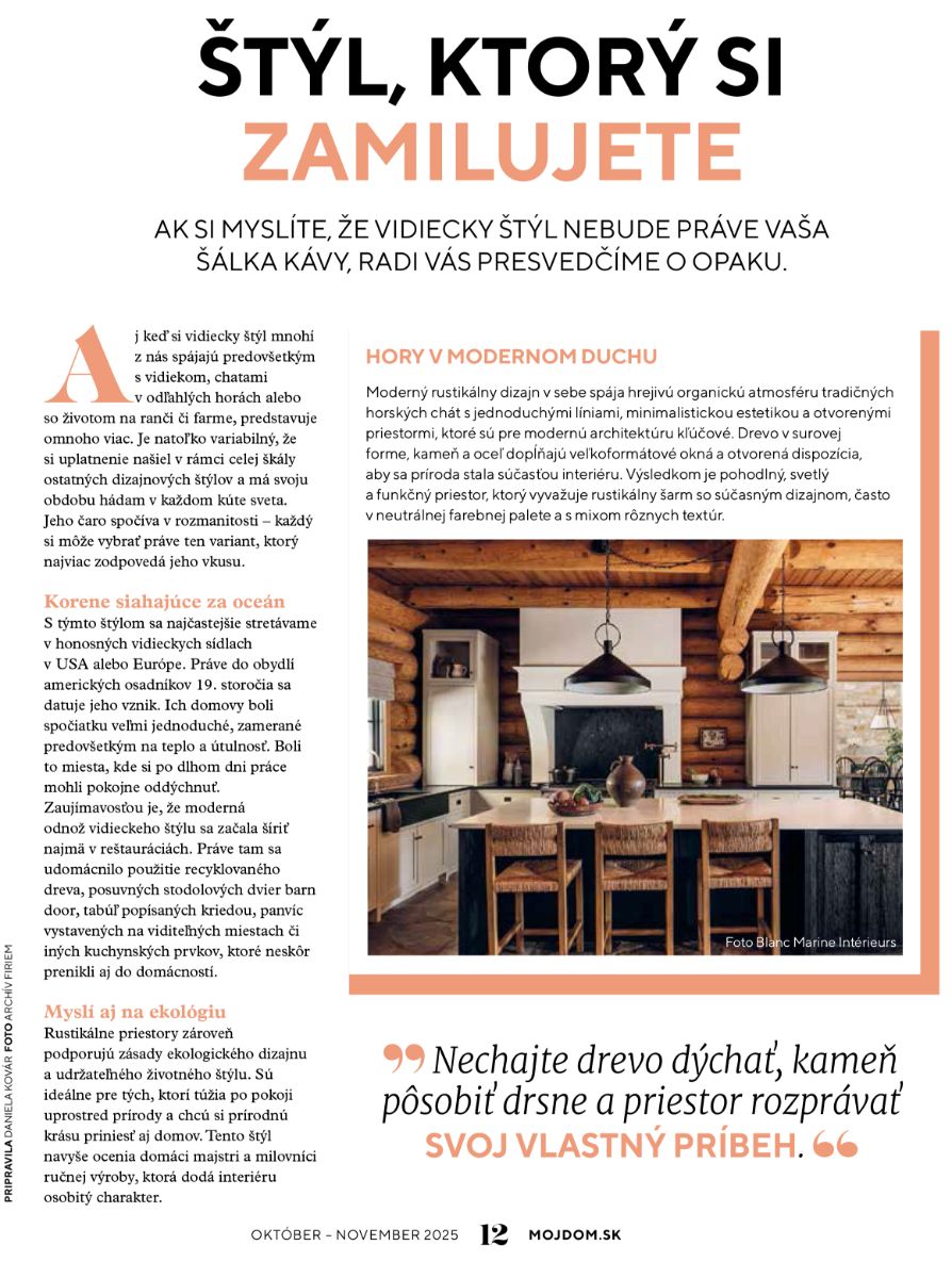 Môj dom 10 - 11/2025 - Vidiecky štýl.
