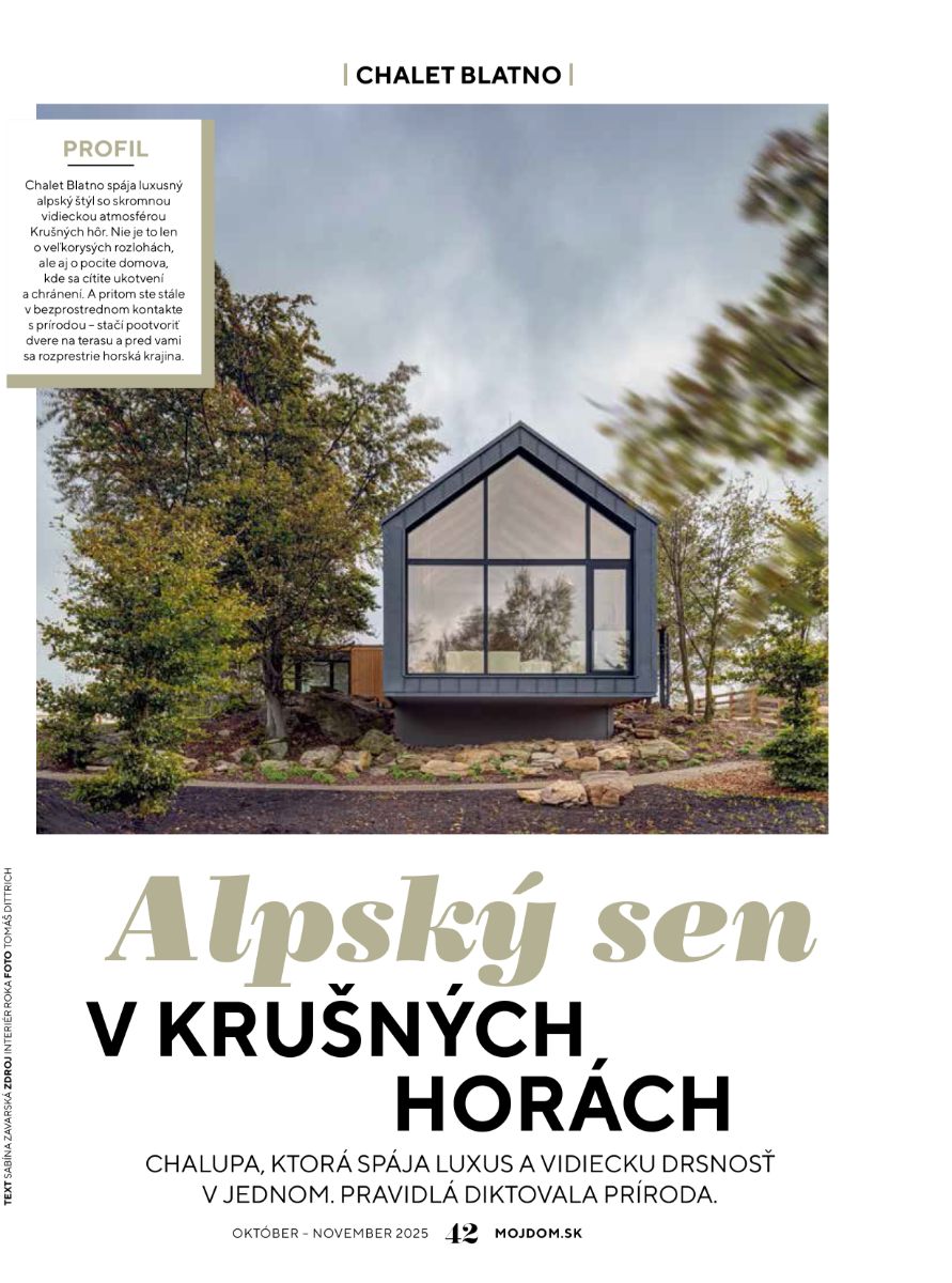 Môj dom 10 - 11/2025 - Alpský sen v Krušných horách.