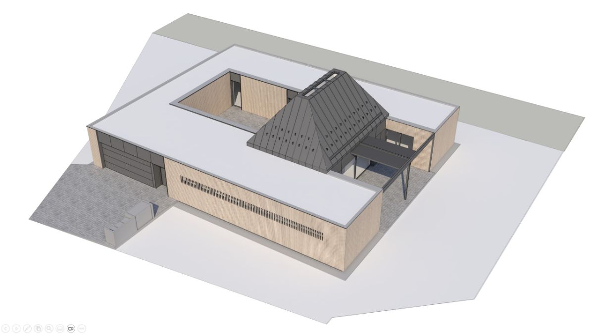 3D vizualizácia átriového domu v Čachticiach,