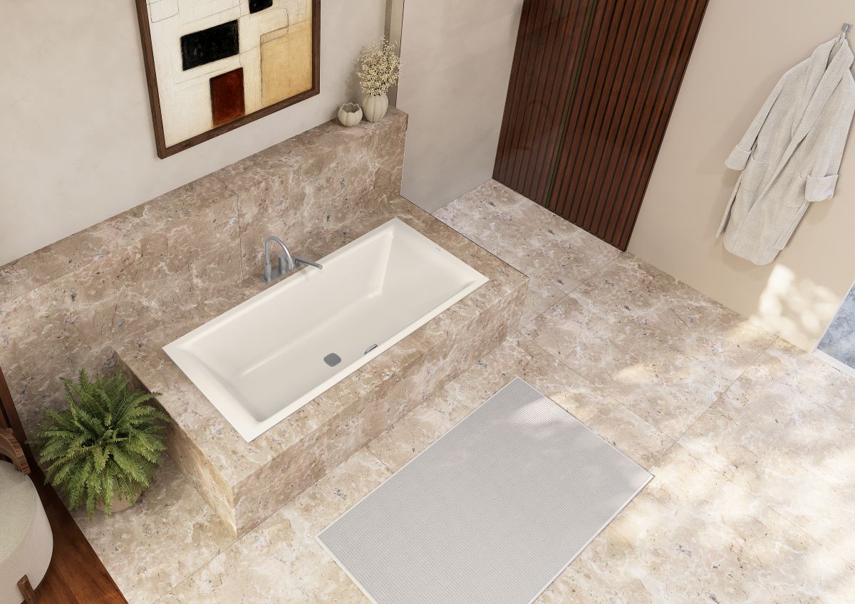 Vaňa Kaldewei Puro Next Duo pergamon v modernej kúpeľni.