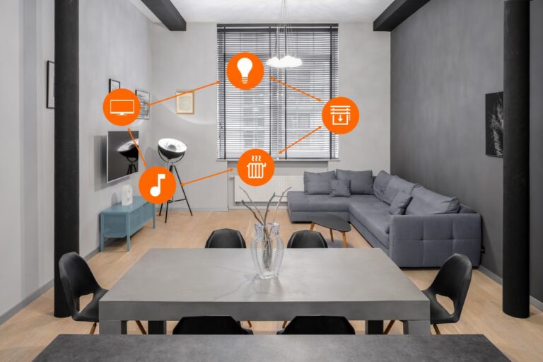 Grafika prepojenia smart domácnosti.