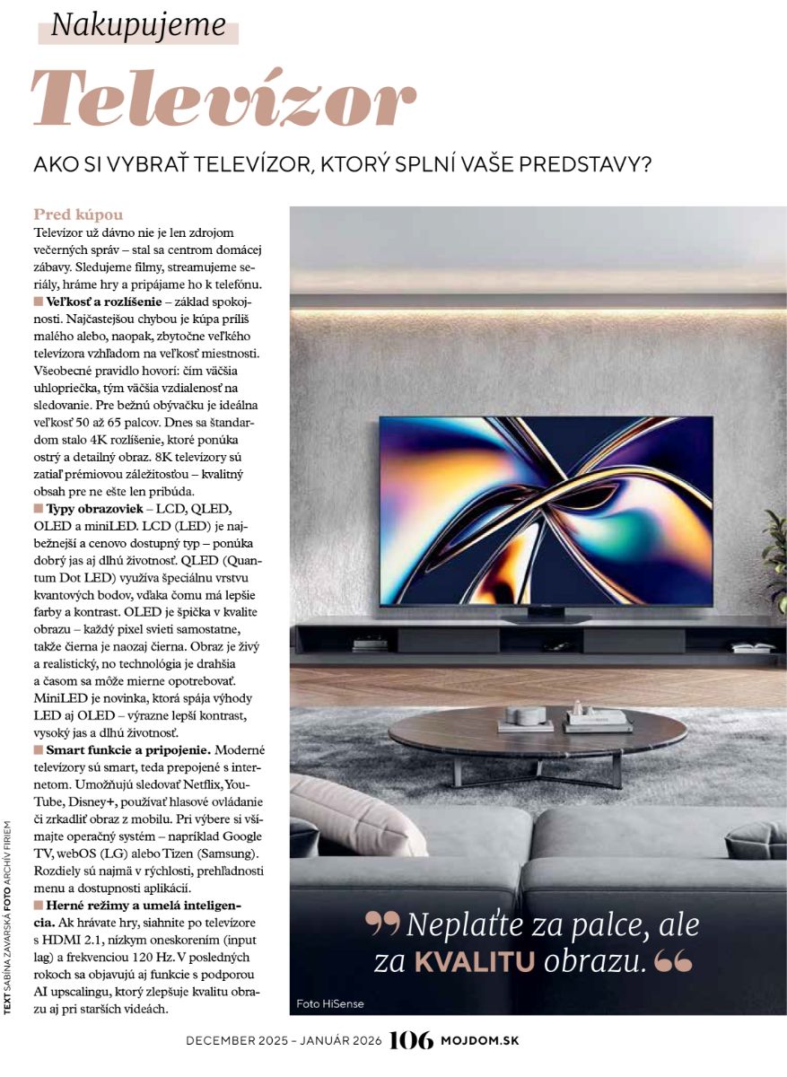 Nakupujeme televízor.