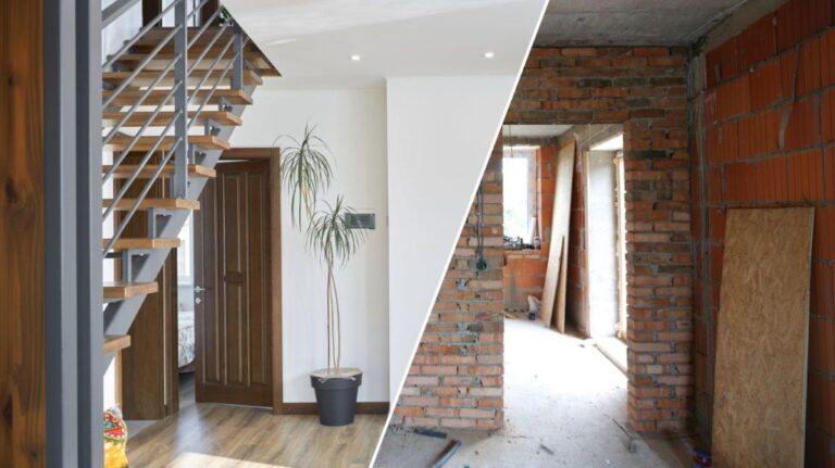 Fotografie pred rekonštrukciou a po nej v koláži.