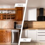 Kuchyňa pred rekonštrukciou a po nej.