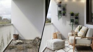 Balkón pred premenou a po nej.