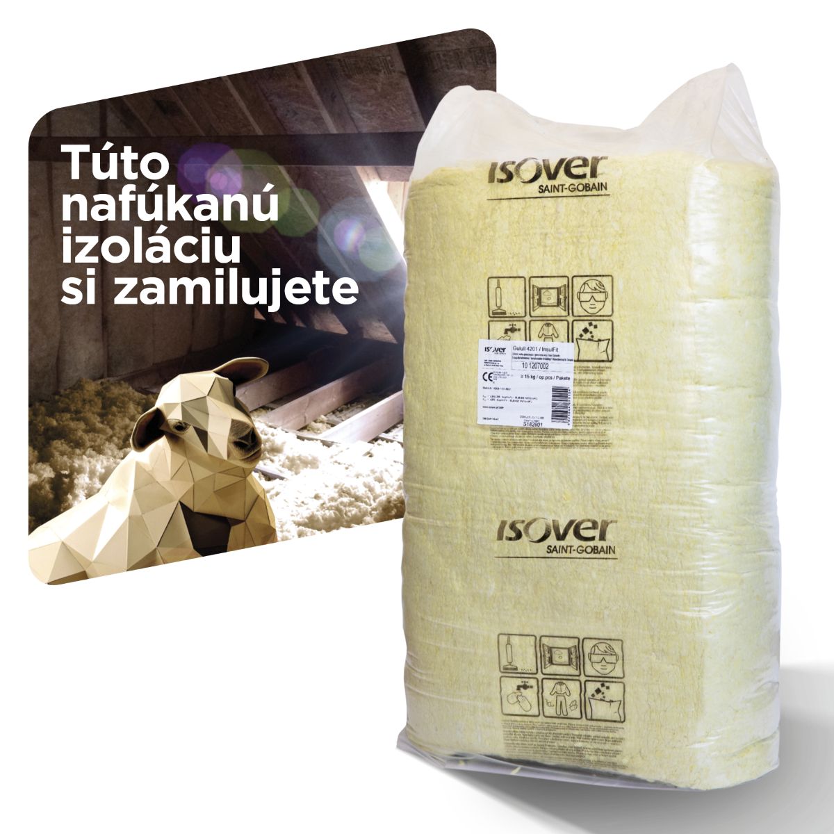 Fúkaná izolácia Isover.