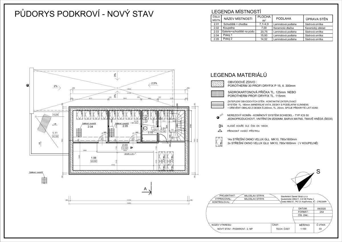 Pôdorys podkrovia.