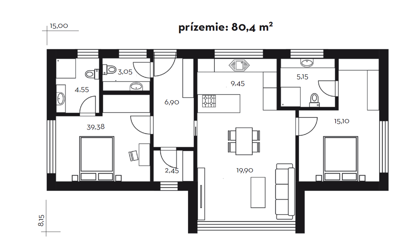Projekt rodinného domu Katka 62