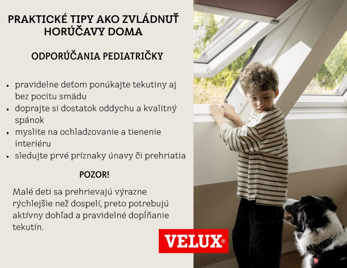 Grafika - Praktické tipy, ako zvládnuť horúčavy doma, odporúčania pediatričky.