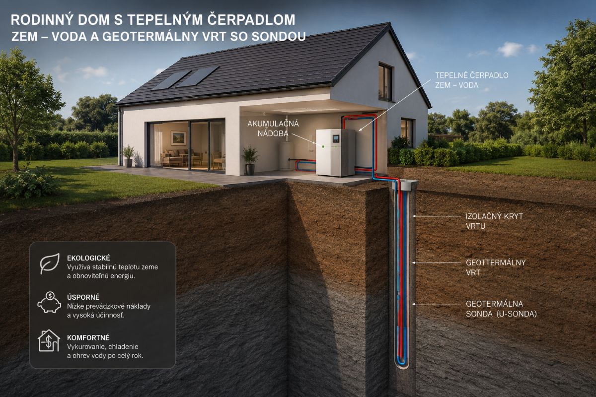 Tepelné Čerpadlo ZEM-VODA a hlbinný vrt.