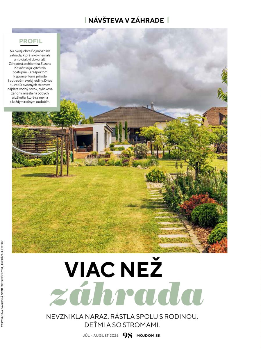 MD 07-08/2026, Viac než záhrada.