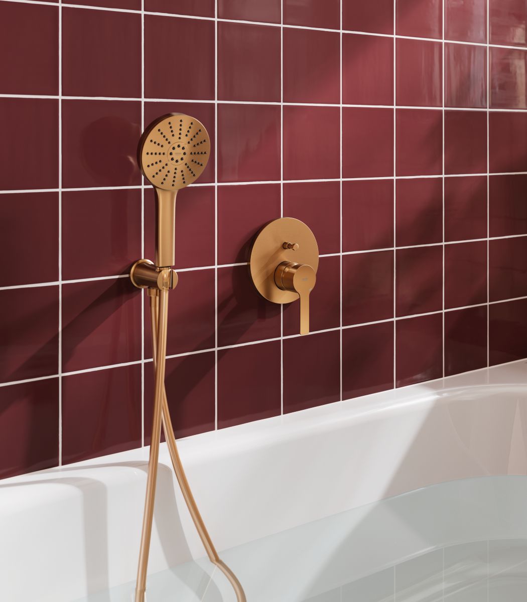 Sprchová zostava GROHE Lineare vo farbe Warm Sunset.