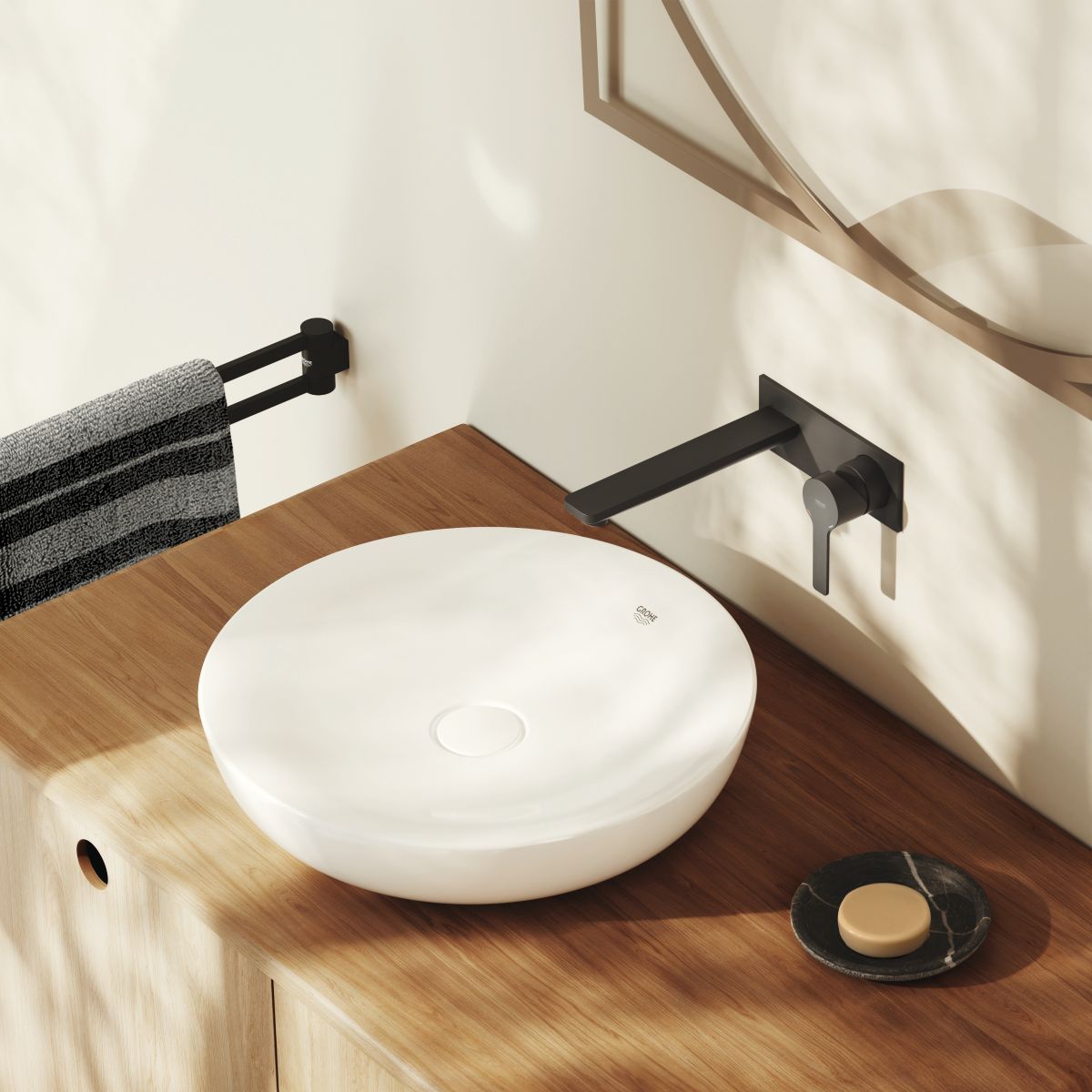 Vodovodná batéria GROHE Lineare vo farbe Matte Black.