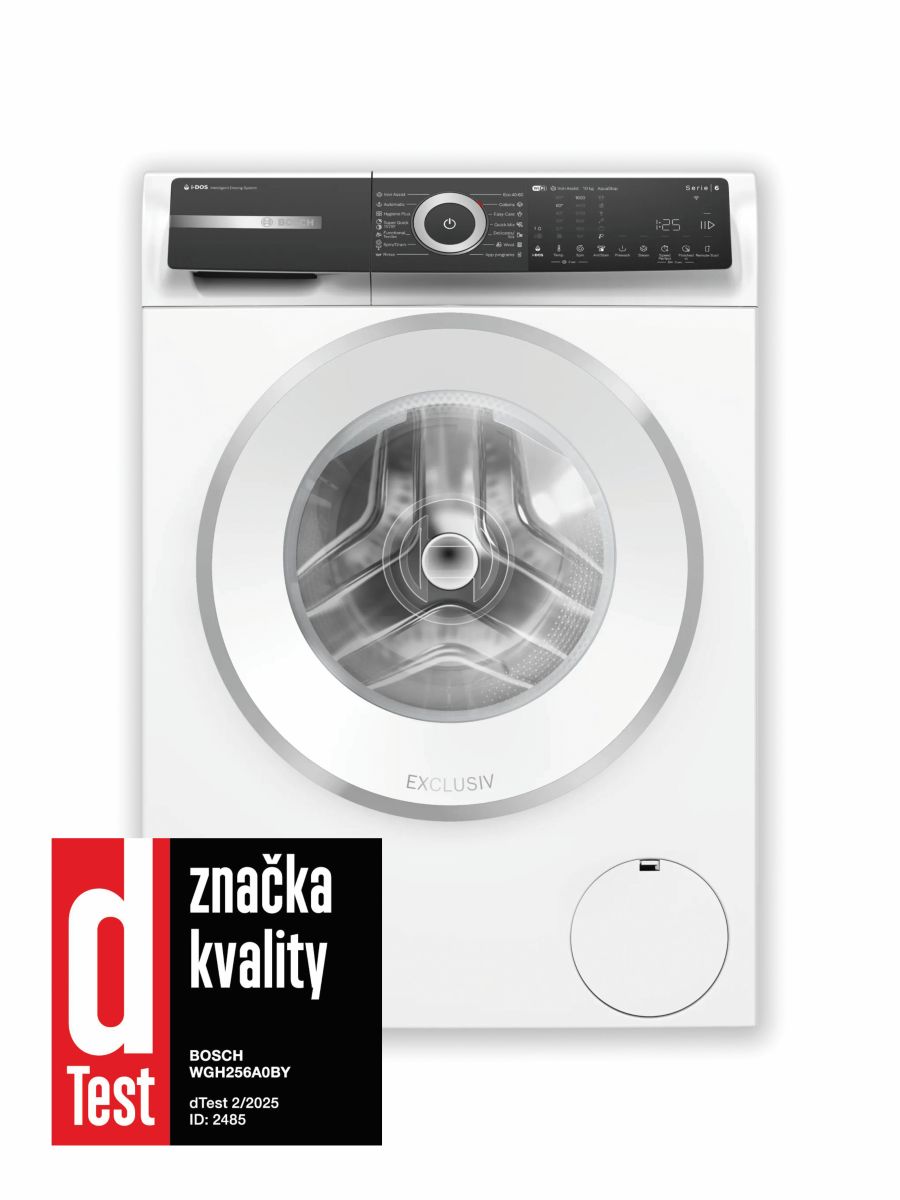 Práčka Bosch s odznakom dTest značka kvality.