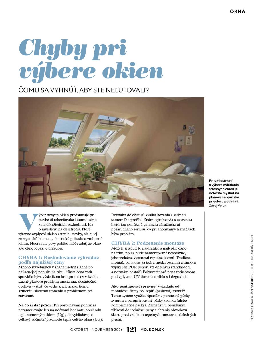 Chyby pri výbere okien, MD 10-11/2026